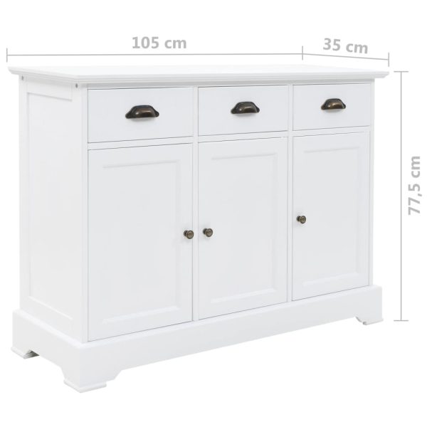 Dressoir Met 3 Deuren 105X35X77,5 Cm Mdf En Grenenhout - Afbeelding 9