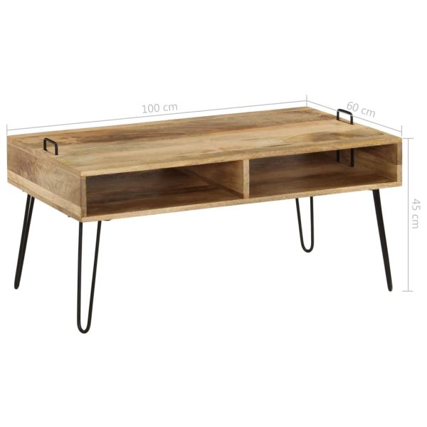 Salontafel 100X60X45 Cm Massief Mangohout - Afbeelding 9