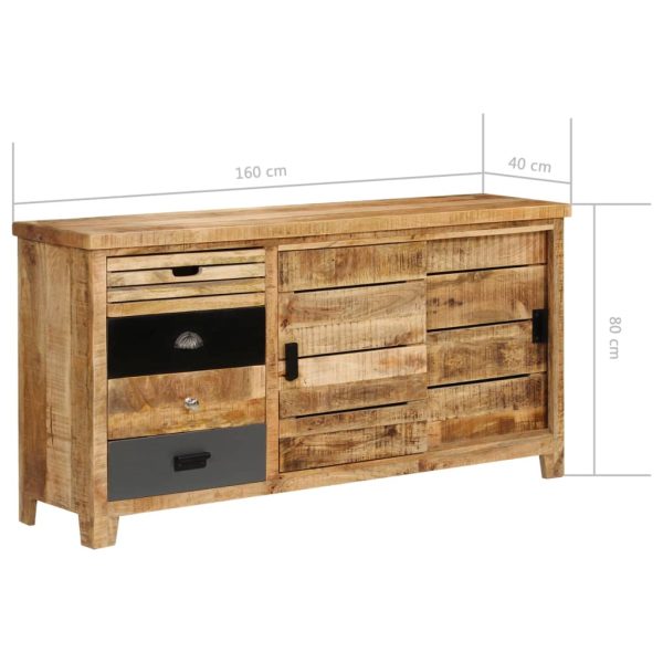 Dressoir 160X40X80 Cm Massief Mangohout - Afbeelding 8