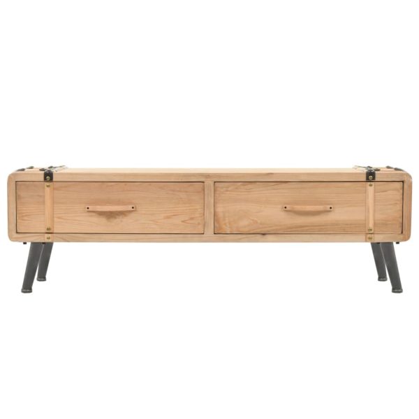 Tv-Meubel 120X33X35 Cm Massief Vurenhout - Afbeelding 2