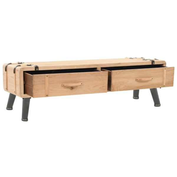 Tv-Meubel 120X33X35 Cm Massief Vurenhout - Afbeelding 3