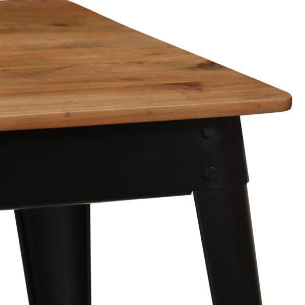 Eettafel Massief Acaciahout En Staal - Afbeelding 7