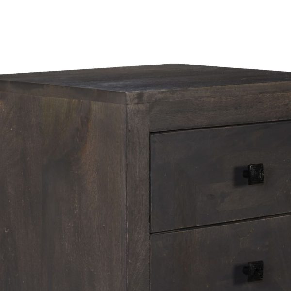 Dressoir 40X40X91 Cm Massief Mangohout Zwart - Afbeelding 5