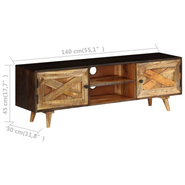 Tv-Meubel 140X30X45 Cm Massief Mangohout - Afbeelding 8