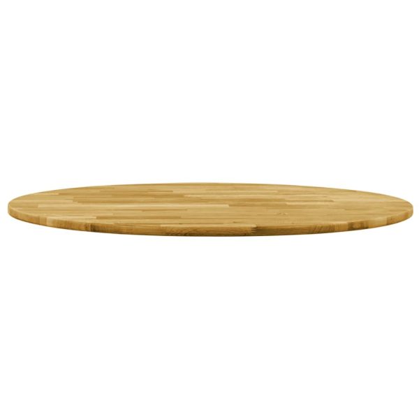 Tafelblad Rond 23 Mm 500 Mm Massief Eikenhout - Afbeelding 2