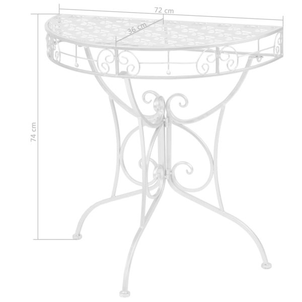 Bijzettafel Vintage Stijl Half Rond 72X36X74 Cm Metaal - Afbeelding 6