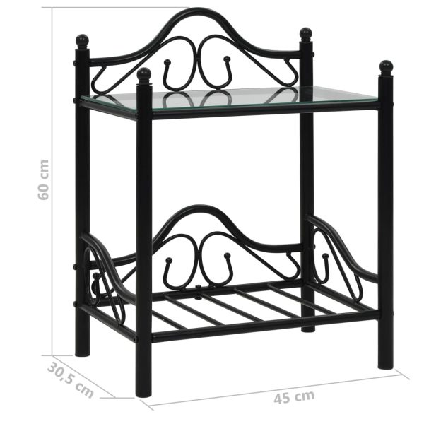 Nachtkastje 45X30,5X60 Cm Staal En Gehard Glas - Afbeelding 8