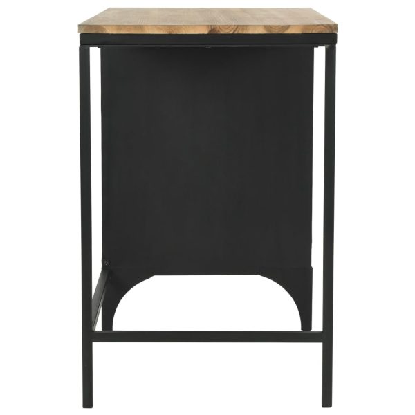 Bureau 100X50X76 Cm Massief Vurenhout En Staal - Afbeelding 5