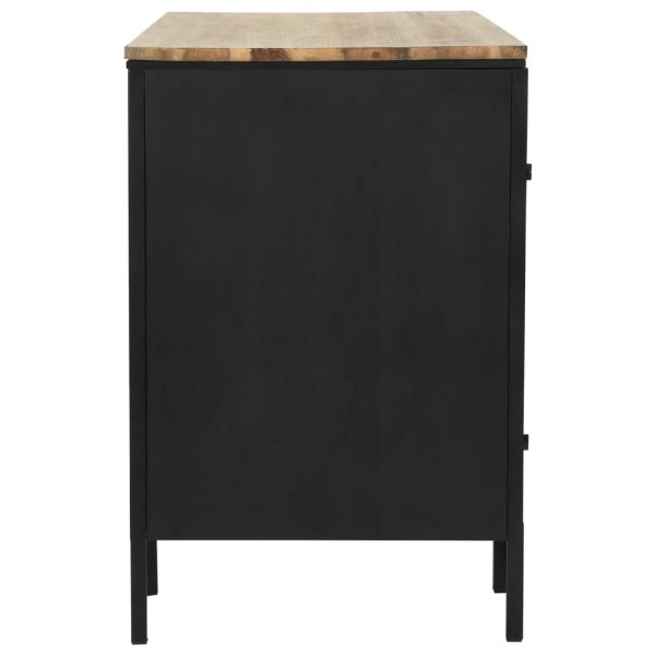 Bureau 120X50X76 Cm Massief Vurenhout En Staal - Afbeelding 6