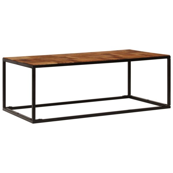 Salontafel 110X60X40 Cm Massief Acaciahout En Staal - Afbeelding 2