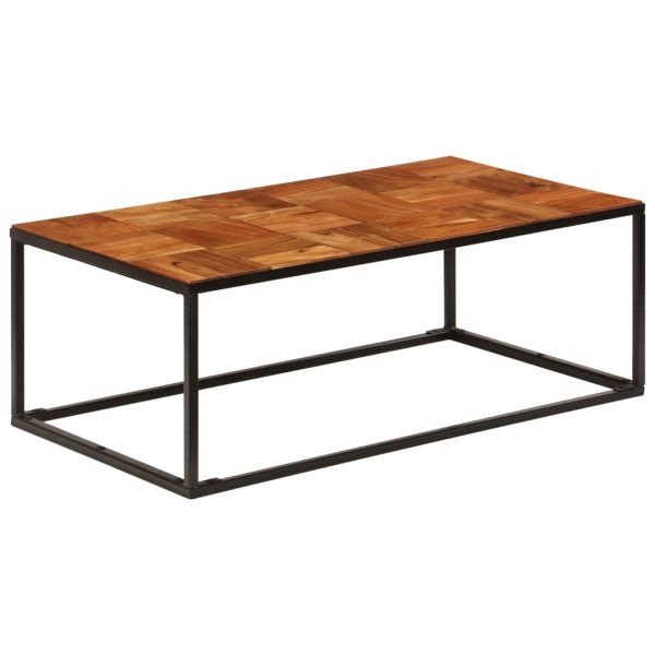 Salontafel 110X60X40 Cm Massief Acaciahout En Staal - Afbeelding 8