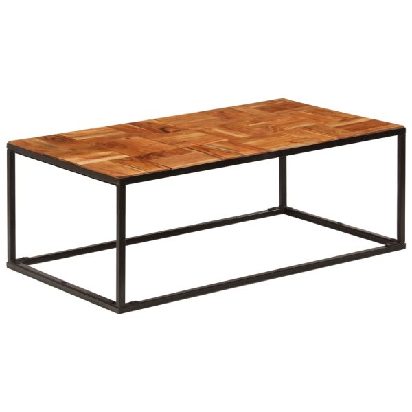 Salontafel 110X60X40 Cm Massief Acaciahout En Staal - Afbeelding 9