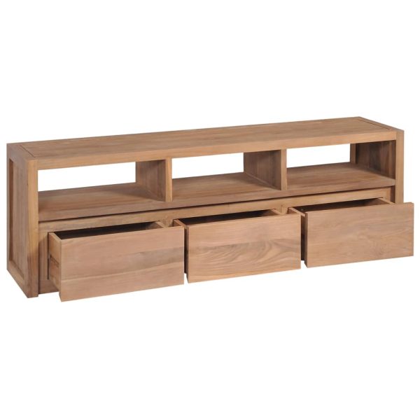 Tv-Meubel 120X30X40 Cm Teakhout Met Natuurlijke Afwerking - Afbeelding 2