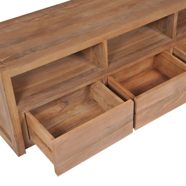 Tv-Meubel 120X30X40 Cm Teakhout Met Natuurlijke Afwerking - Afbeelding 5