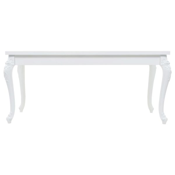 Eettafel 179X89X81 Cm Hoogglans Wit - Afbeelding 3