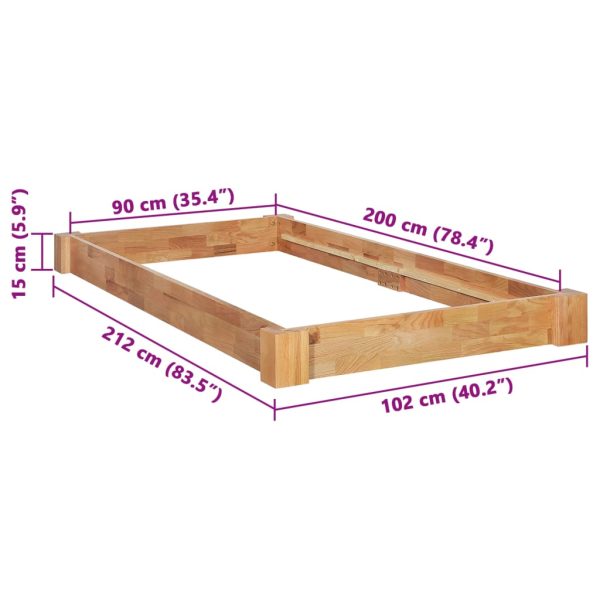 Bedframe Massief Eikenhout - Afbeelding 7