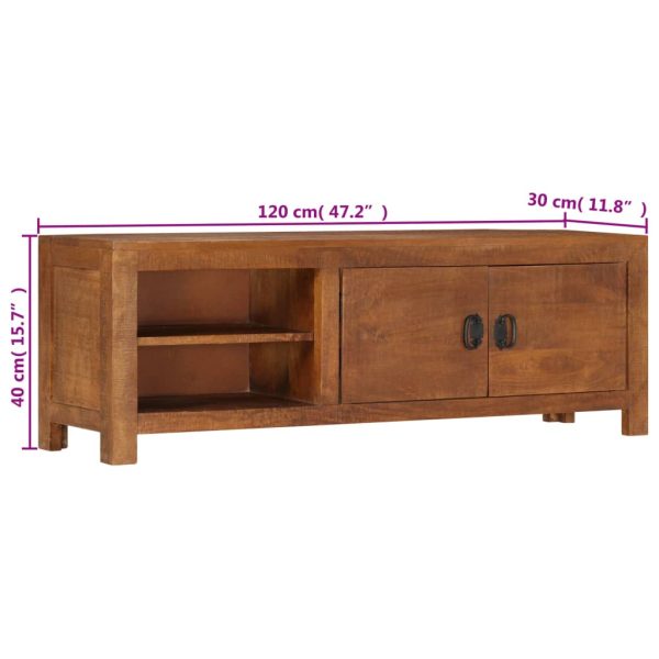 Tv-Meubel 120X30X40 Cm Massief Mangohout - Afbeelding 7