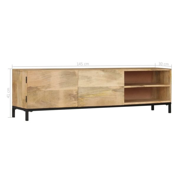 Tv-Meubel 145X30X41 Cm Massief Mangohout - Afbeelding 9