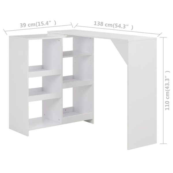 Bartafel Met Verplaatsbaar Schap 138X39X110 Cm - Afbeelding 6