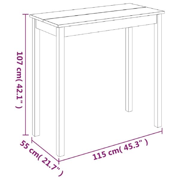 Bartafel 115X55X107 Cm Mdf Zwart - Afbeelding 6