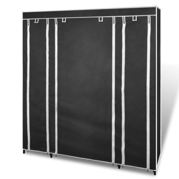 Kledingkast Met Vakken En Stangen 45X150X176 Cm Stof - Afbeelding 3