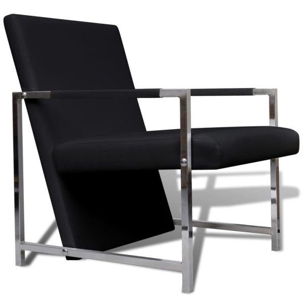 Fauteuils Met Chroom Frame Kunstleer - Afbeelding 3