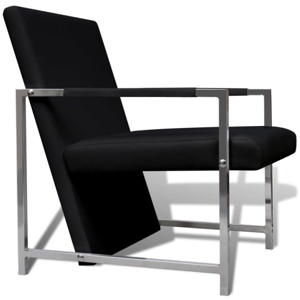 Fauteuils Met Chroom Frame Kunstleer - Afbeelding 4