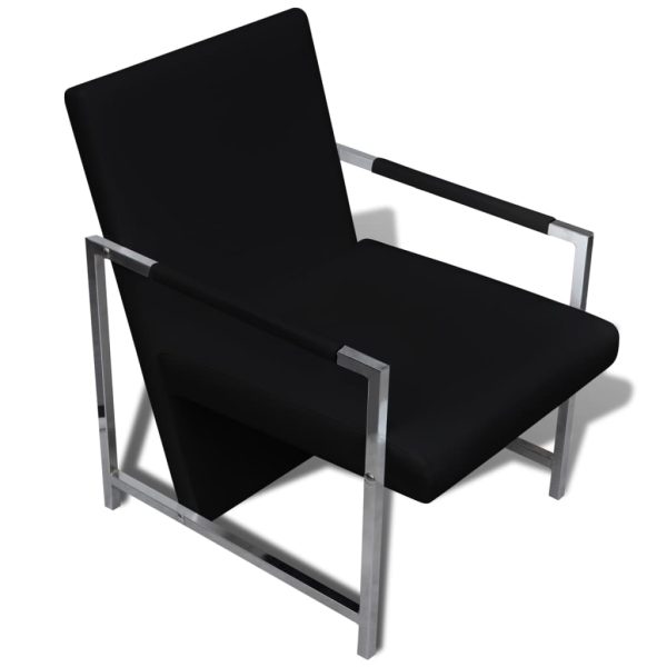 Fauteuils Met Chroom Frame Kunstleer - Afbeelding 5