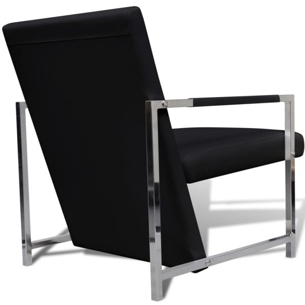 Fauteuils Met Chroom Frame Kunstleer - Afbeelding 6