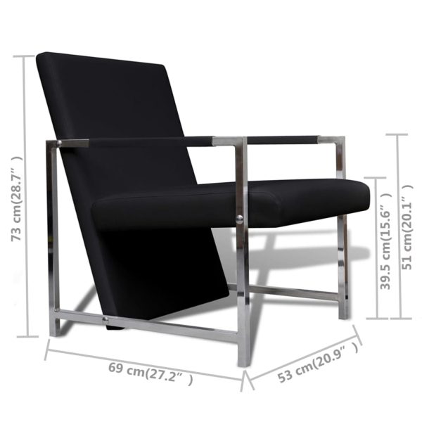 Fauteuils Met Chroom Frame Kunstleer - Afbeelding 7