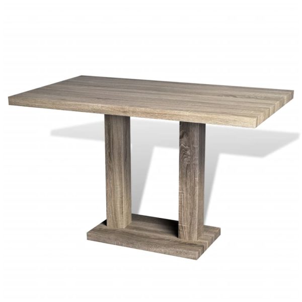 Eettafel Eiken-Look Mdf Rood - Afbeelding 2