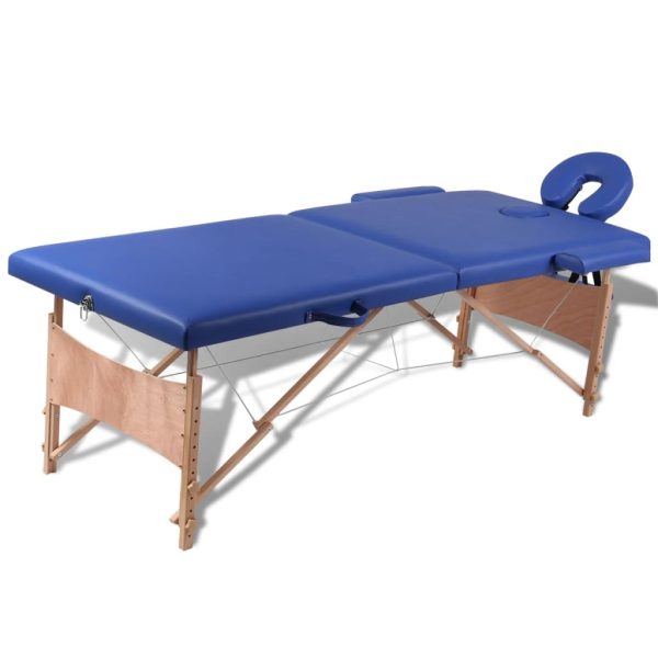 Inklapbare Massagetafel 2 Zones Met Houten Frame ()