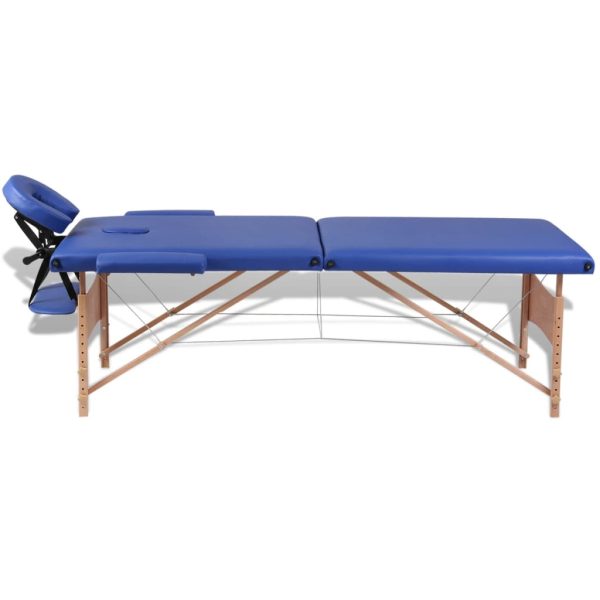 Inklapbare Massagetafel 2 Zones Met Houten Frame () - Afbeelding 6