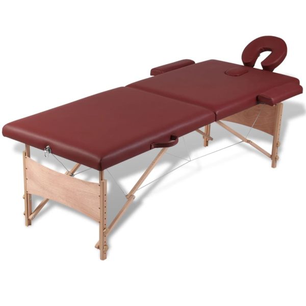 Inklapbare Massagetafel 2 Zones Met Houten Frame () - Afbeelding 9