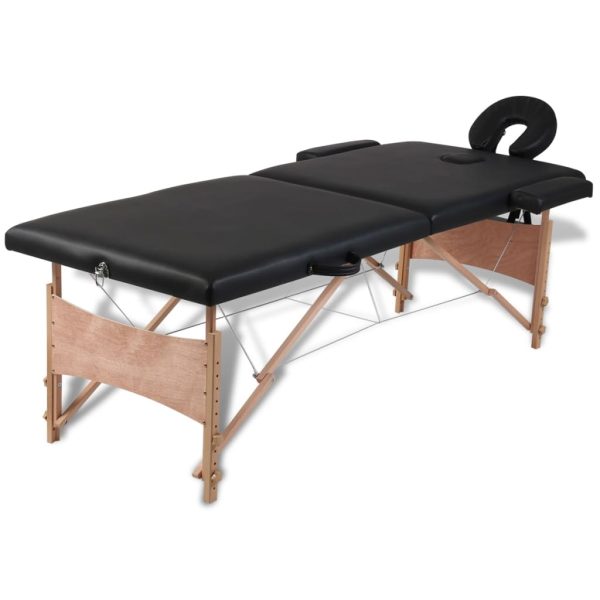 Inklapbare Massagetafel 2 Zones Met Houten Frame () - Afbeelding 10