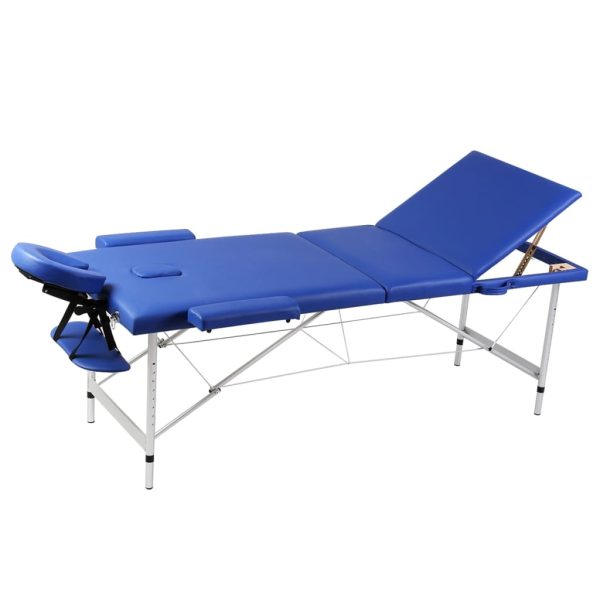 Inklapbare Massagetafel 3 Zones Met Aluminium Frame (Creme) - Afbeelding 8