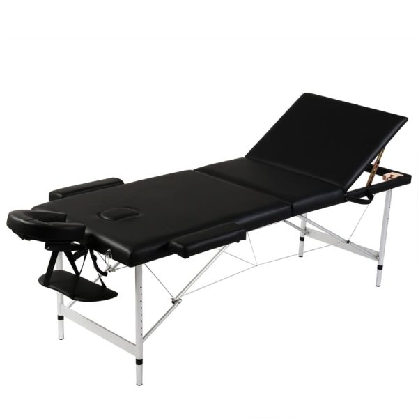 Inklapbare Massagetafel 3 Zones Met Aluminium Frame (Creme) - Afbeelding 9