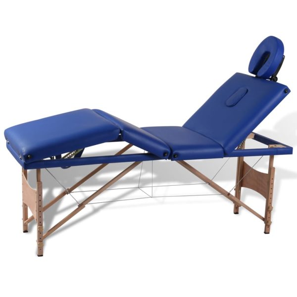 Inklapbare Massagetafel 4 Zones Met Houten Frame ()