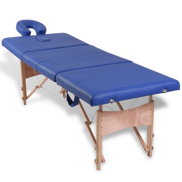 Inklapbare Massagetafel 4 Zones Met Houten Frame () - Afbeelding 2