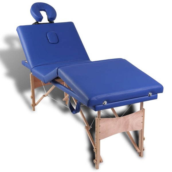 Inklapbare Massagetafel 4 Zones Met Houten Frame () - Afbeelding 7