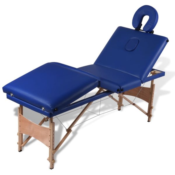 Inklapbare Massagetafel 4 Zones Met Houten Frame () - Afbeelding 9