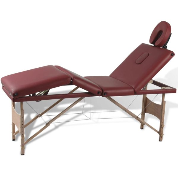 Inklapbare Massagetafel 4 Zones Met Houten Frame () - Afbeelding 12