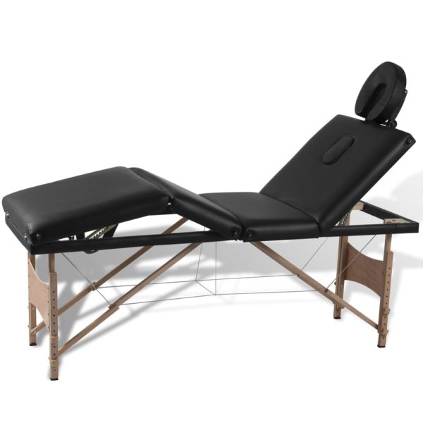 Inklapbare Massagetafel 4 Zones Met Houten Frame () - Afbeelding 10