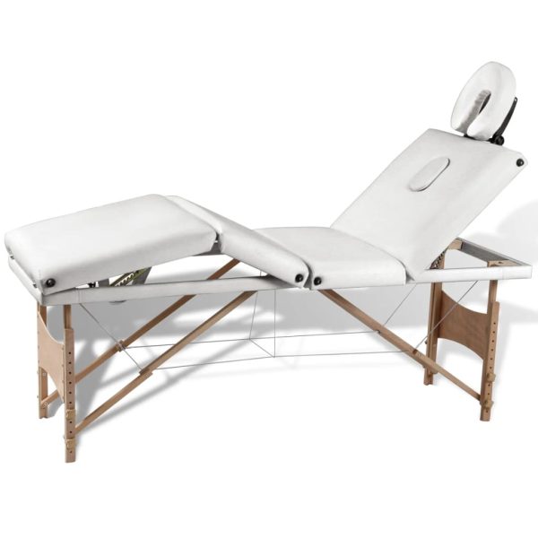 Inklapbare Massagetafel 4 Zones Met Houten Frame () - Afbeelding 11