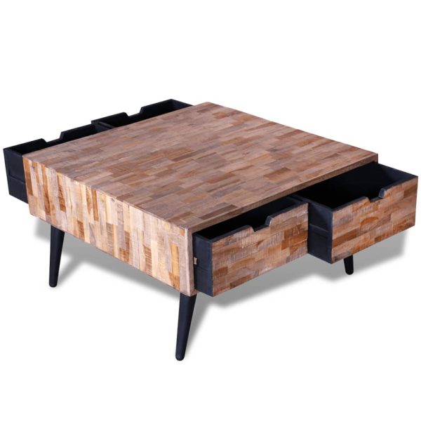 Salontafel Met 4 Lades Gerecycled Teakhout - Afbeelding 6