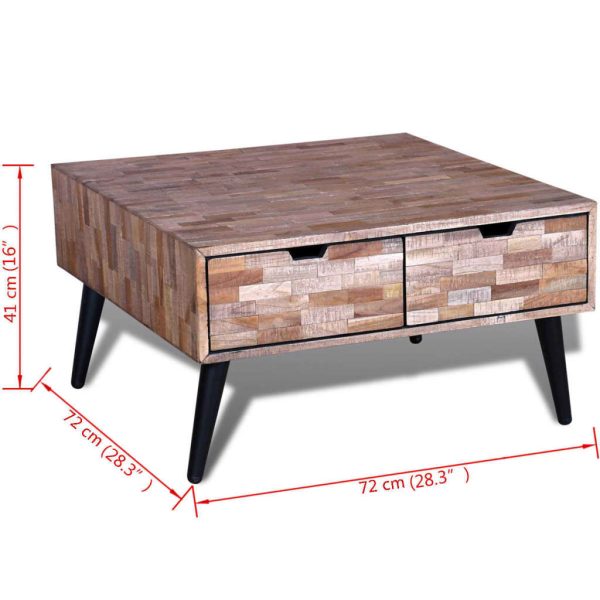 Salontafel Met 4 Lades Gerecycled Teakhout - Afbeelding 9