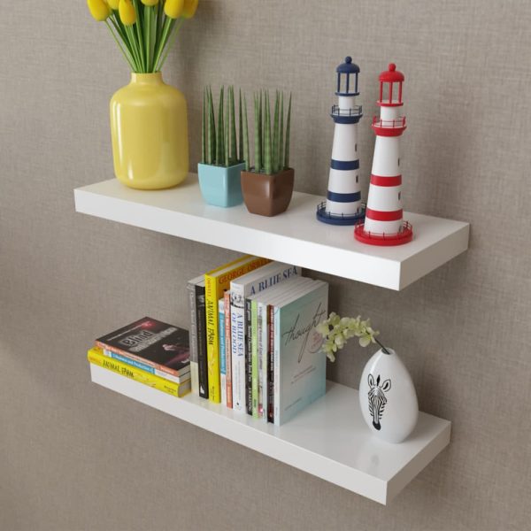 Wandplanken Mdf Zwevend Voor Boeken/Dvd 2 St Wit - Afbeelding 6