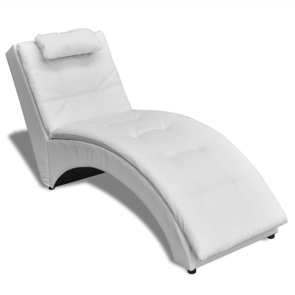 Chaise Longue Met Kussen Kunstleer - Afbeelding 8