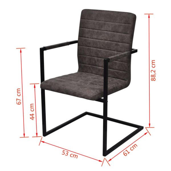 Eetkamerstoelen 2 St Kunstleer Bruin - Afbeelding 8