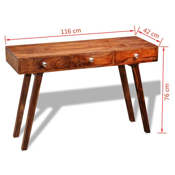 Wandtafel Met 3 Lades 76 Cm Massief Sheeshamhout - Afbeelding 5